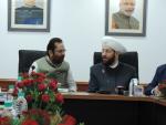 The Union Minister for Minority Affairs, Shri Mukhtar Abbas Naqvi in a meeting with the Grand Mufti of the Syrian Republic, Dr. Ahmad Badreddin Hassoun, in New Delhi on September 26, 2017.