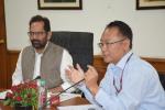 Discussed on progress of various welfare schemes in a review meeting with officials of Minority Affairs Ministry at Antyodaya Bhawan today. Programmes-schemes related to education, employment, development & empowerment are being implemented effectively.