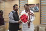 Telangana Agriculture Minister Shri Pocharam Srinivas Reddy today met me at Antyodaya Bhawan and discussed various development issues concerned to the state.