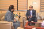 Saudi Arabia Ambassador in India H.E. Dr. Saud Mohammed Al-Sati today met me at Antyodaya Bhawan. Various issues concerned to Haj 2018 were discussed in detail.
