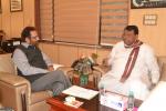 Telangana Agriculture Minister Shri Pocharam Srinivas Reddy today met me at Antyodaya Bhawan and discussed various development issues concerned to the state.