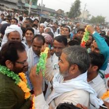 The Minister of State for Minority Affairs (Independent Charge) and Parliamentary Affairs, Shri Mukhtar Abbas Naqvi unveiling the plaque to inaugurate the Staff Quarters at Mewat Model School, in Haryana on September 29, 2016.