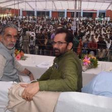 The Minister of State for Minority Affairs (Independent Charge) and Parliamentary Affairs, Shri Mukhtar Abbas Naqvi unveiling the plaque to inaugurate the Staff Quarters at Mewat Model School, in Haryana on September 29, 2016.
