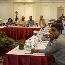 8th April, 2017: Met UP Ministers Shri Baldev Aulakh, Minority Welfare, Shri Mohsin Raza, Haj and Waqf, and senior officials of minority welfare in Lucknow today. Discussed various schemes for Minorities empowerment.