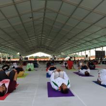 performed Yoga with Jharkhand CM Shri Raghubar  Das & a large number of people from all walks of life on the occasion of International Yoga Day at Prabhat Tara Maidan, Dhurwa in Ranchi.