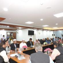 A delegation from Malaysia meeting the Union Minister for Minority Affairs, Shri Mukhtar Abbas Naqvi, in New Delhi on October 26, 2017.