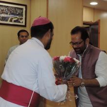 Delegation led by Bishop Theodore Mascarenhas, Sec Gen, Catholic Bishops Conference of India met me today.Delegation thanked PM Sh Narendra Modi and EAM Smt Sushma Swaraj for safe rescue of Father Tom Uzhunnalil from Yemen.