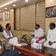 Delegation led by Bishop Theodore Mascarenhas, Sec Gen, Catholic Bishops Conference of India met me today.Delegation thanked PM Sh Narendra Modi and EAM Smt Sushma Swaraj for safe rescue of Father Tom Uzhunnalil from Yemen.