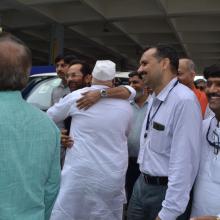 flagged off the first batch of Haj pilgrims from Haj Terminal at New Delhi Airport with prayers of country's safety and prosperity