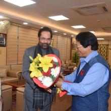 Arunachal Pradesh Govts senior Minister Shri Rajesh Tacho met me. Various development programmes in the state were discussed.