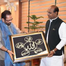 Madhya Pradesh Panchayat & Rural Development Minister Sh Vishwas Sarang met me at my office,various development issues of Madhya Pradesh were discussed