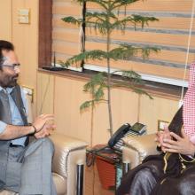 Today met Saudi Arab Ambassador H.E Dr Saud Mohd Al sati at Antyodaya Bhawan, positive discussion held on Haj 2017.