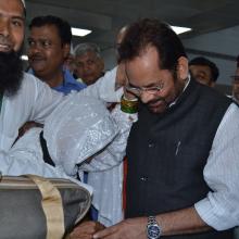 flagged off the first batch of Haj pilgrims from Haj Terminal at New Delhi Airport with prayers of country's safety and prosperity