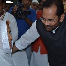 flagged off the first batch of Haj pilgrims from Haj Terminal at New Delhi Airport with prayers of country's safety and prosperity