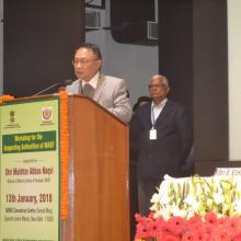 The Union Minister for Minority Affairs, Shri Mukhtar Abbas Naqvi at the inauguration of the Workshop for Inspecting Authorities of Maulana Azad Education Foundation, in New Delhi on January 13, 2018.