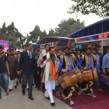 The Union Minister for Minority Affairs, Shri Mukhtar Abbas Naqvi inaugurating the Hunar Haat, at the 37th India International Trade Fair (IITF), at Pragati Maidan, in New Delhi on November 15, 2017.